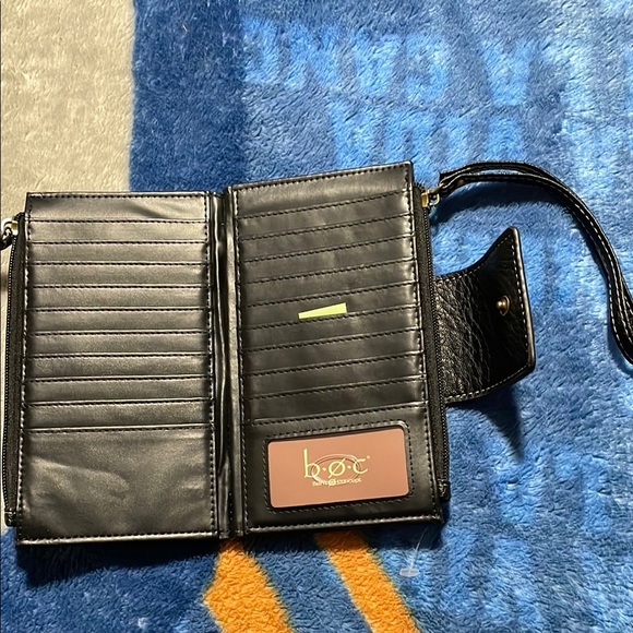 b.o.c. Black Leather Wristlet with Gold Accents - Picture 2 of 4